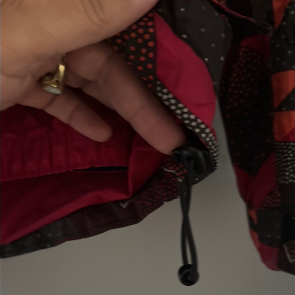 Simms Red Black Ski Jacket Geometric Insulated Hooded - Picture 14 of 16